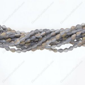 Matte Crystal Teardrop Beads Strand, Matte#01, 3x5mm, about 100 Beads