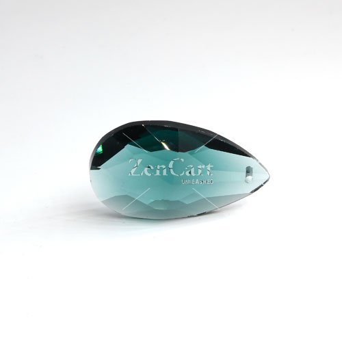 38x22mm Crystal beads Faceted Teardrop Pendant, emerald, hole: 1.5mm