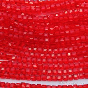 98Pcs 6mm Cube Crystal beads,siam