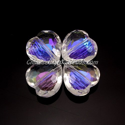 9Pcs Chinese Crystal 16mm Heart Pendant/Bead, Clear AB