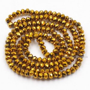 10 strands 2x3mm chinese crystal rondelle beads gold about 1700pcs