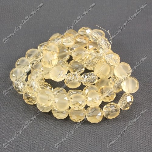 8mm Bread crystal beads long strand, G. champange, 70pcs per strand