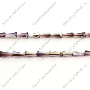 6x12mm Chinese Artemis Crystal beads amethyst gold light, per pkg of 20pcs