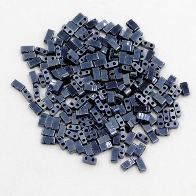 5x2.5mm chinese glass Half Tila gunmetal approx 200 beads