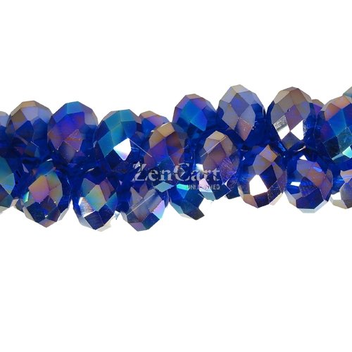 70Pcs 8x10mm Chinese Crystal Rondelle Bead Strand, sapphire AB
