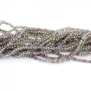 10 strands 2x3mm chinese crystal rondelle beads purple green light about 1700pcs