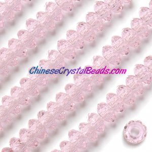 Crystal European Beads, light pink, 8x14mm, 5mm big hole,12 beads