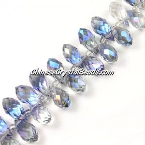 Crystal Briolette Bead Strand, crystal Reflective blue light, 6x12mm, 20 beads