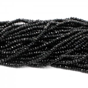 10 strands 2x3mm chinese crystal rondelle beads Opaque black about 1700pcs
