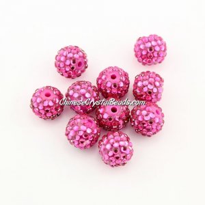 Pave disco Resin disco beads, rosaline, 10mm, 10 pcs