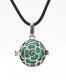 Rose Flower Harmony Ball Pendant Women Necklace with 30 inchChain For Pregnant Women, antique silver plated brass, 1pc