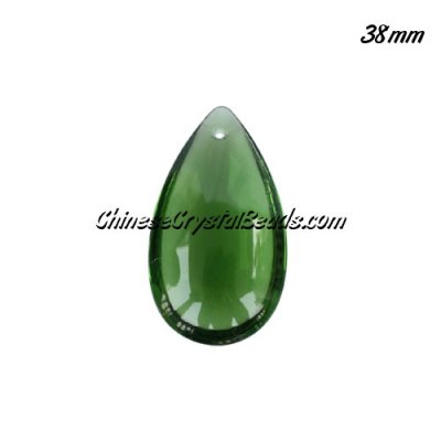 38x22mm Crystal beads Curtain drop Smooth surface pendant, Green, hole:1.5mm