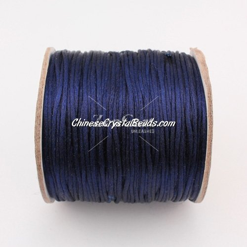 1.5mm Satin Rattail Cord thread, #04, dark blue, 80Yard spool