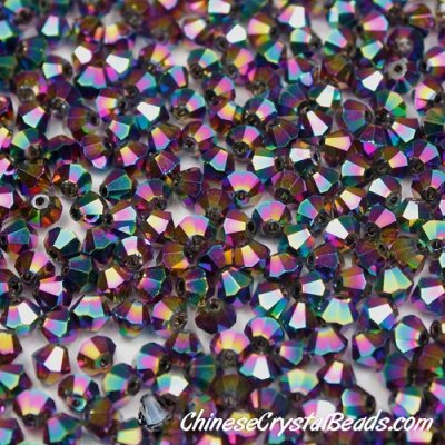 700pcs Chinese Crystal 4mm Bicone Beads,Metallic Rainbown, AAA quality