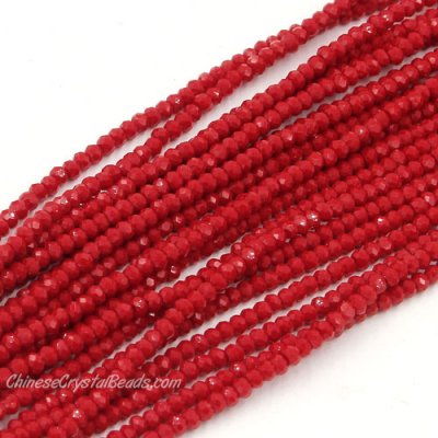130Pcs 2x3mm Chinese Crystal Rondelle Beads strand, dark red velvet