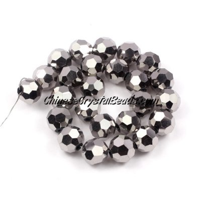 70Pcs Chinese Crystal Round Strand, 8mm, Silver