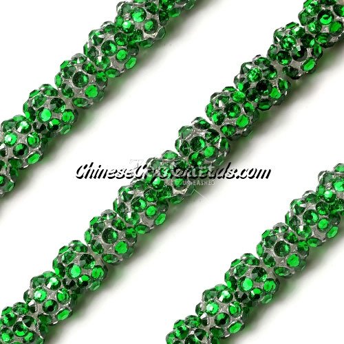 Chinese Crystal Disco Bead Acrylic fern green 8mminside, 30 beads