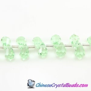 Chinese Crystal Teardrop Beads, lime green, 6x10mm, 20 beads