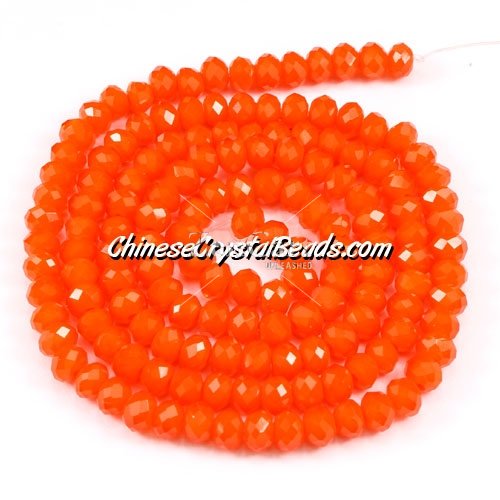 130Pcs 3x4mm Chinese rondelle crystal beads, 3x4mm, opaque tangerine