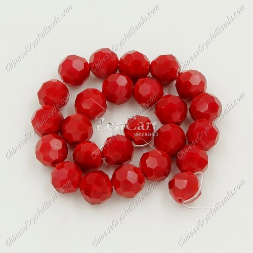 35Pcs 8mm Crystal Round Disco Beads, Red Velvet