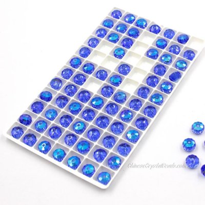 AAA 5x8mm Sapphire half blue light angular crystal beads 84pcs