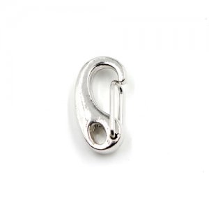 10pcs spring snap hook gate clip with lobster claw clasp, silver plated copper, 11x21mm, hole:3.5x5mm