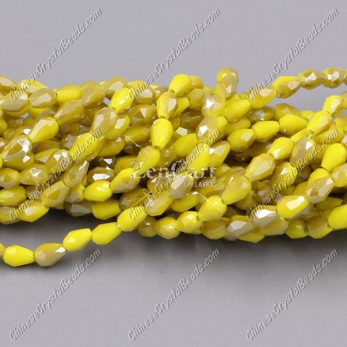 Chinese Crystal Teardrop Beads Strand, #26, 3x5mm, about 100 Beads
