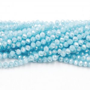 4x6mm aqua jade AB Chinese Crystal Rondelle Beads about 95 beads