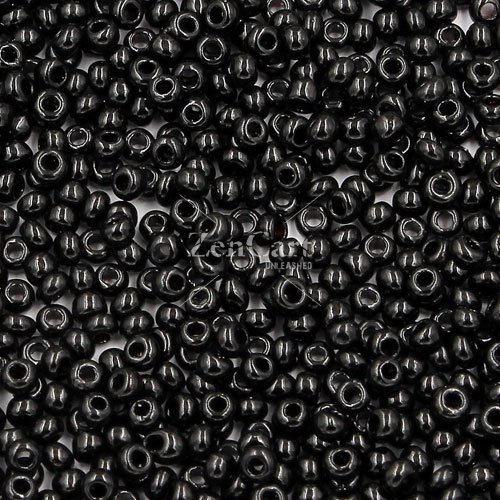 1.8mm AAA round seed beads 13/0, black, approx. 30 gram bag