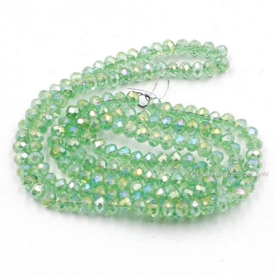 10 strands 2x3mm chinese crystal rondelle beads Lime Green AB about 1700pcs