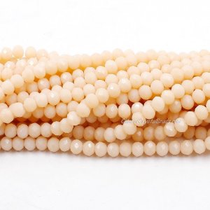 4x6mm Opaque lt.Khaki Chinese Crystal Rondelle Beads about 95 beads