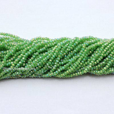 10 strands 2x3mm chinese crystal rondelle beads jade green e4 about 1700pcs