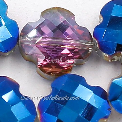 11x11mm Crystal faceted lantern beads, blue and purple light, 20Pcs