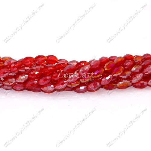 4x6mm 70pcs Crystal Faceted Barrel Crystal Beads, Siam AB