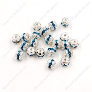 50 pcs 6mm indicolite Rhinestone round ball bead,spacer bead,crystal bead,copper,metal, hole:1mm