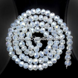 Chinese Crystal 4mm Round Bead Strand, Opal AB, about 100 beads