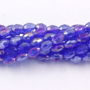 6x9mm 70Pcs Chinese Barrel Shaped crystal beads, med sapphire AB