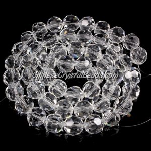 70Pcs 8mm Crystal Round beads strand, Clear
