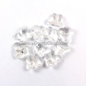 Crystal Butterfly Beads, clear, 12x14mm, 10 beads