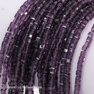 2x2mm cube crytsal beads, violet, 180pcs