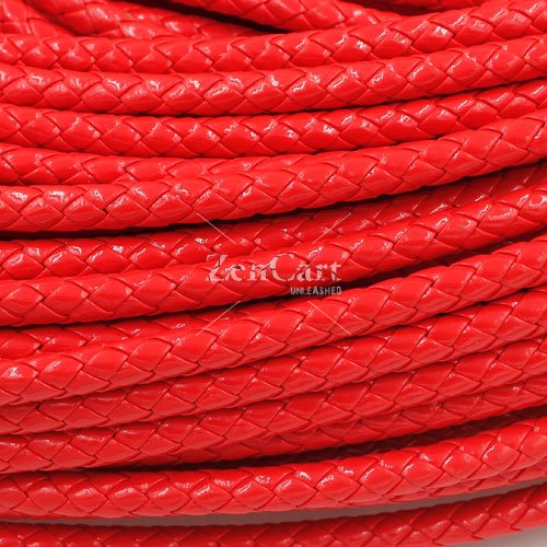 2 Meters 7mm Round Braided Bolo Synthetic Leather Jewelry Cord String, white