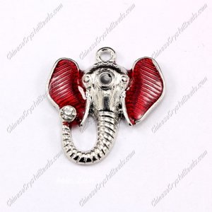Alloy Charm pendant , The elephant, 28x26mm, hole 2mm, sold 1 pcs
