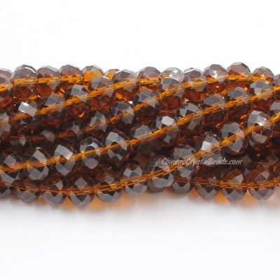 70 pieces 8x10mm Crystal Rondelle Bead,dark Amber