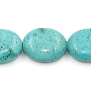 10x20x25mm Oval Turquoise Gemstone, hole:1mm, 16PCsper strand