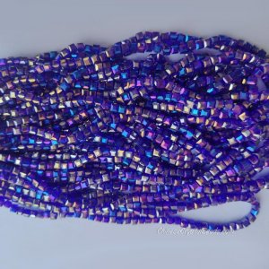 4mm Cube Crystal beads about 95Pcs, apphire AB