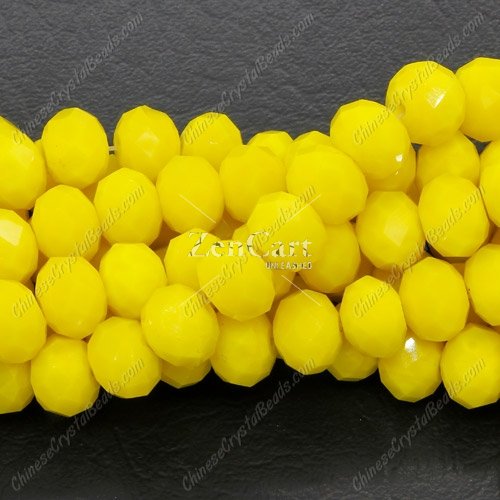 8x10mm Chinese Crystal Rondelle Bead Strand, opaque yellow 70 pieces