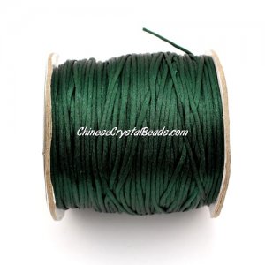 1.5mm Satin Rattail Cord thread, #07, emerald, 80Yard spool