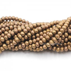 4x6mm matte copper Chinese Crystal Rondelle Beads about 95 beads