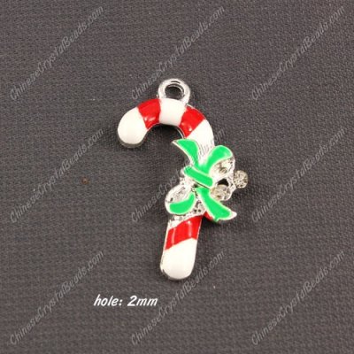 Christmas Alloy Charms pendant , lollipop,18x30mm, hole 2mm, sold 1 pcs