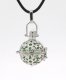 Snowflake Harmony Ball Pendant Women Necklace with 30 inchChain For Pregnant Women, platinum plated brass, 1pc